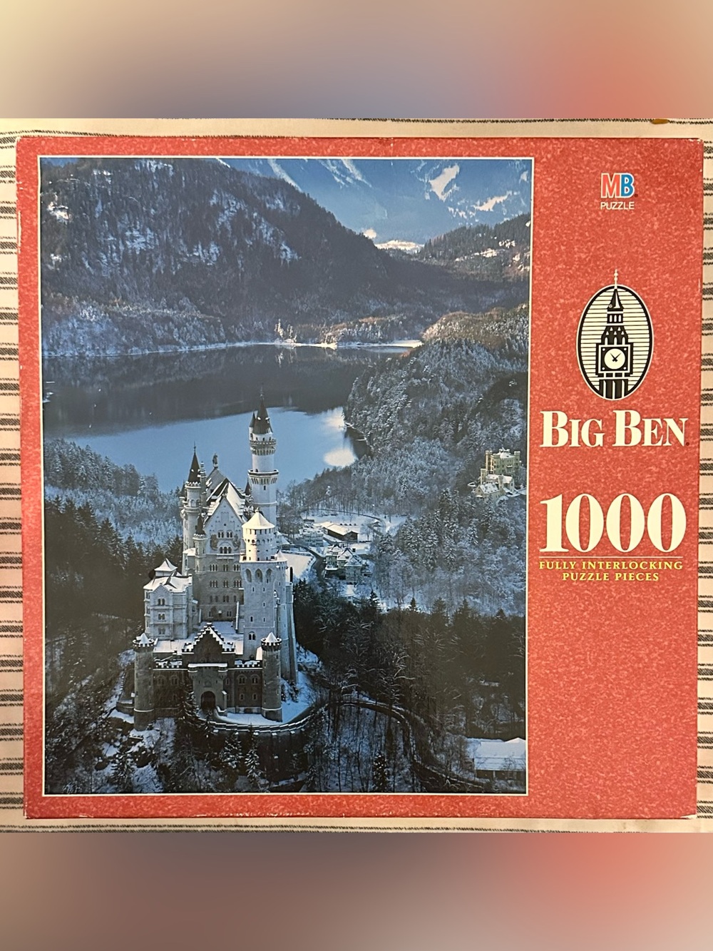 Big Ben 1000 Piece Puzzle Milton Bradley Bavaria Germany Neuschwanstein Castle
